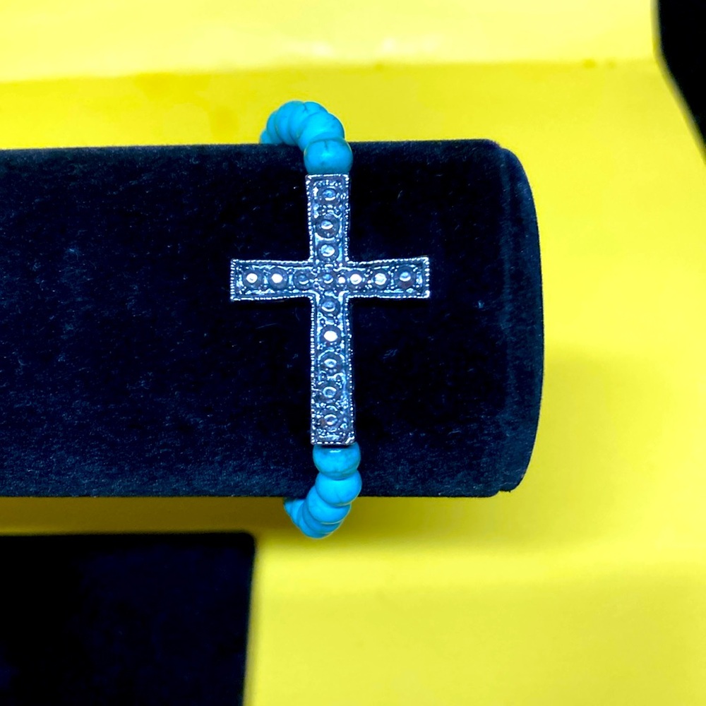 Cross and turquoise bracelet